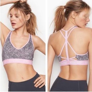 Victoria’s Secret leopard print  purple sports bra